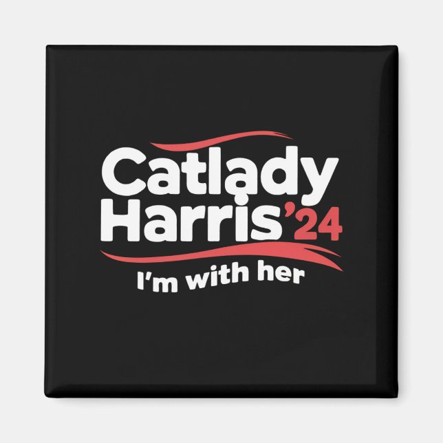 Imã Dona dos Gatos Kamala Harris 2024 Estou Com Ela (Frente)