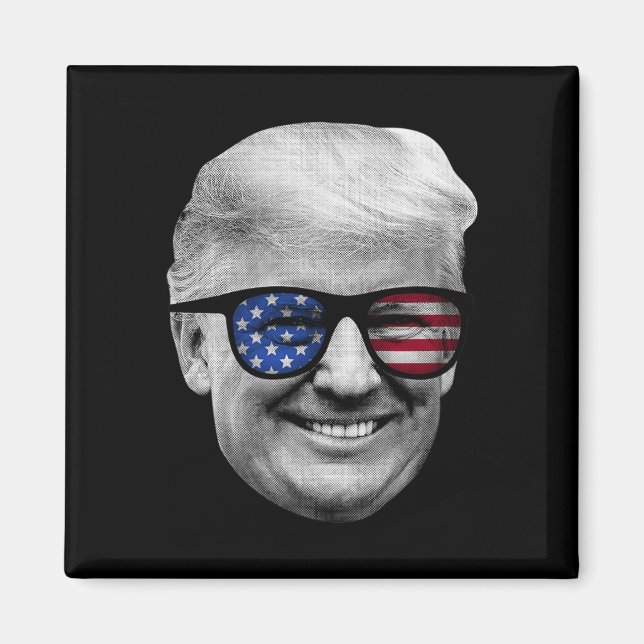 Imã Donald Trump American Flag 4 De Julho (Frente)