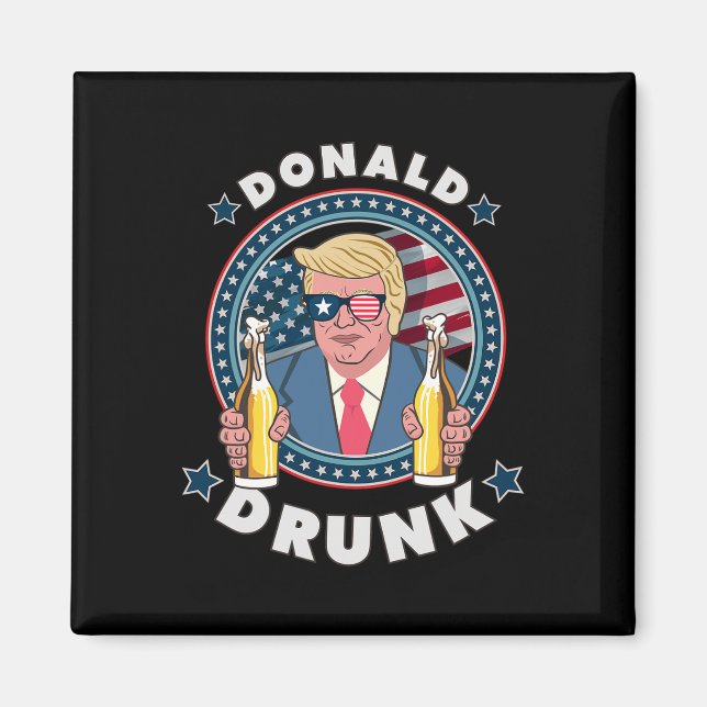Imã Donald Trump Bêbado 4 De Julho Roupas Engraçadas D (Frente)