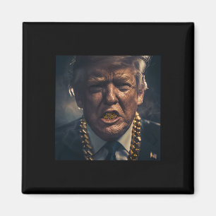 Imã Donald Trump Dourada Grillz