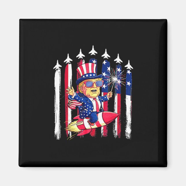 Imã Donald Trump Feliz 4 de Julho Para Patriotas Ameri (Frente)