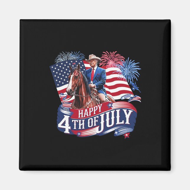 Imã Donald Trump Feliz 4 de Julho Para Patriotas Ameri (Frente)