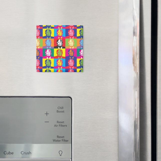 Imã Donald Trump Pop Art Square Magnet (In Situ (Fridge))