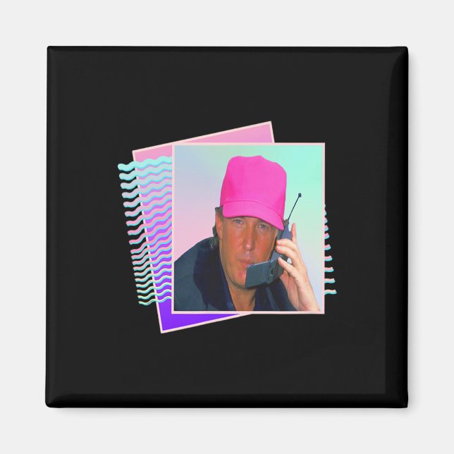 Imã Donald Trump Retro 80s 90s Gráfico (Frente)