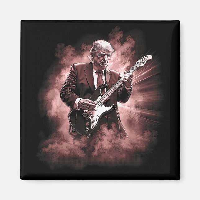 Imã Donald Trump Tocando Violão Elétrico (Frente)