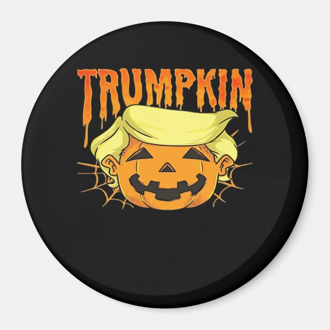 Imã Donald Trumpkin Funny Presidente Festa de Hallowee (Frente)