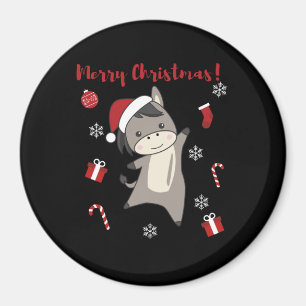 Imã Donkey Christmas Donkeys Animais de inverno