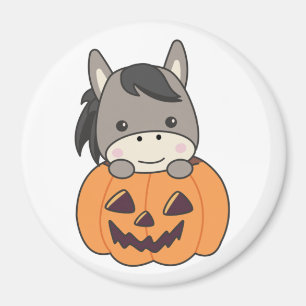 Imã Donkey Em Pumpkin Doce Donkey Feliz Halloween Mag