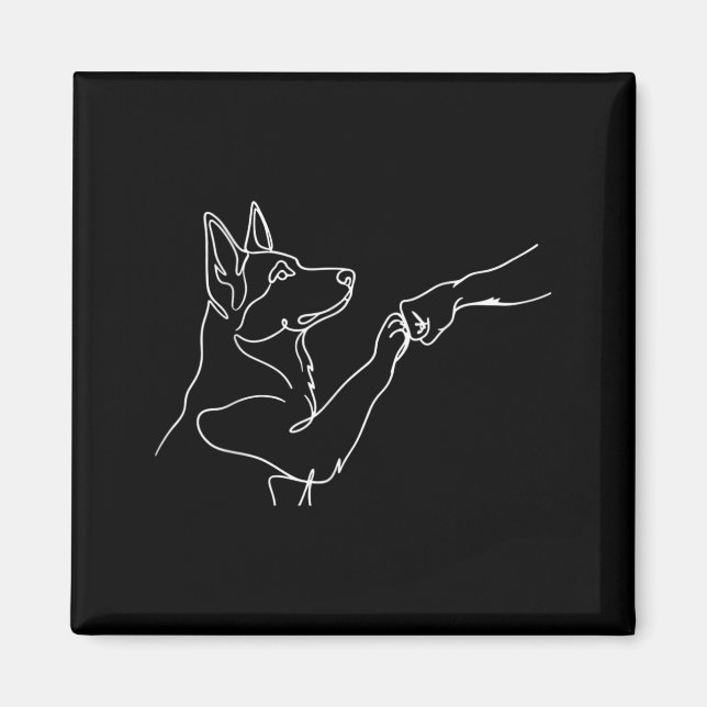 Imã Dono de Cachorro Pastor Alemão Design Fofo (Frente)