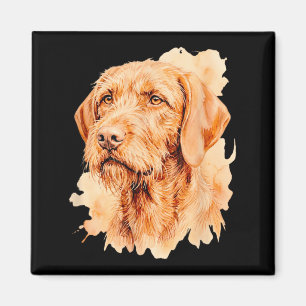Imã Dono de Cão Vizsla Arameado - Retrato Artístico