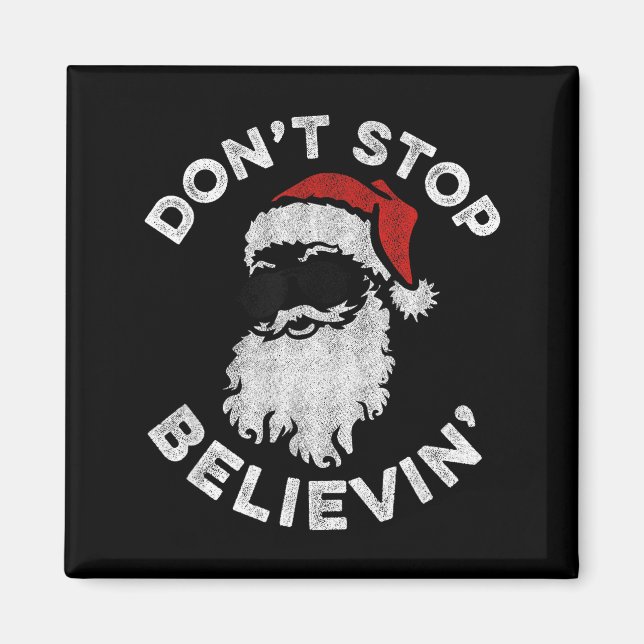 Imã Don't Stop Believin' Cool Shades Santa  (Frente)