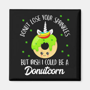 Imã Donutcorn Engraçado Donut Unicórnio Irlandês St Pa