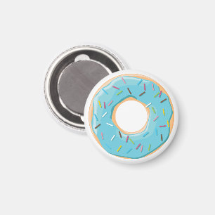 Imã Donuts rosa azul e mordidas padrão chocolate