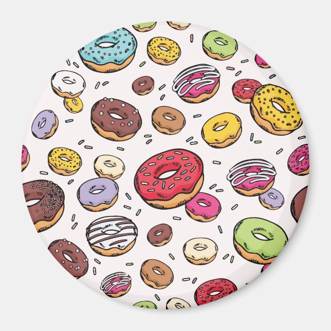 Imã Donuts seamless pattern (Frente)