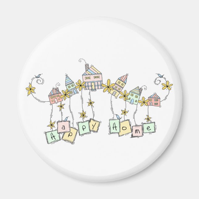 Imã Doodes Domésticos Felizes (Frente)