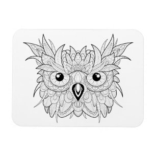 Ímã Doodle bonito do retrato da coruja