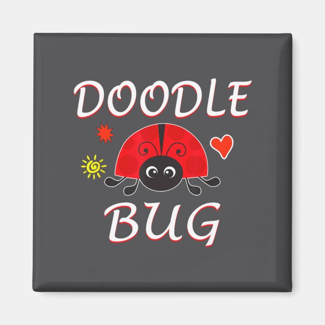 Imã Doodle Bug Funny Doodle Ladybug  (Frente)