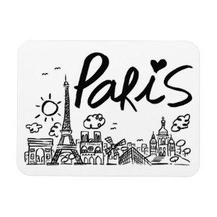Ímã Doodle da cidade de Paris