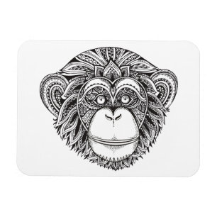 Ímã Doodle de Illustartion do macaco