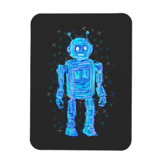 Ímã Doodle de robot: El encanto retrofuturista de un a