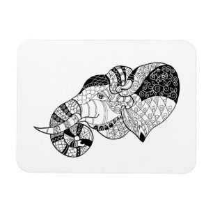 Ímã Doodle principal de Zenstyle do elefante