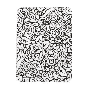 Ímã Doodle retro floral