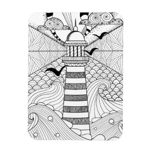 Ímã Doodle tirado mão do farol