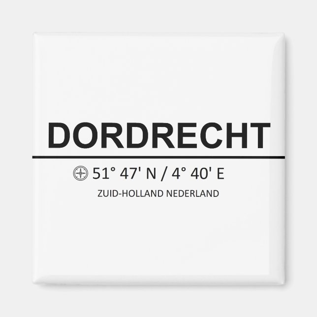 Imã Dordrecht Coordenaten - Coordenadas Dordrecht (Frente)