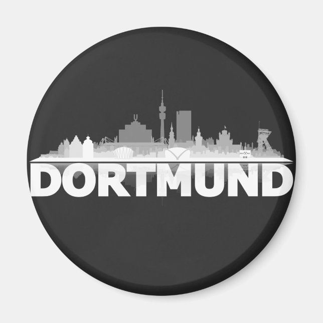 Imã Dortmund City Skyline íman de frigorífico (Frente)