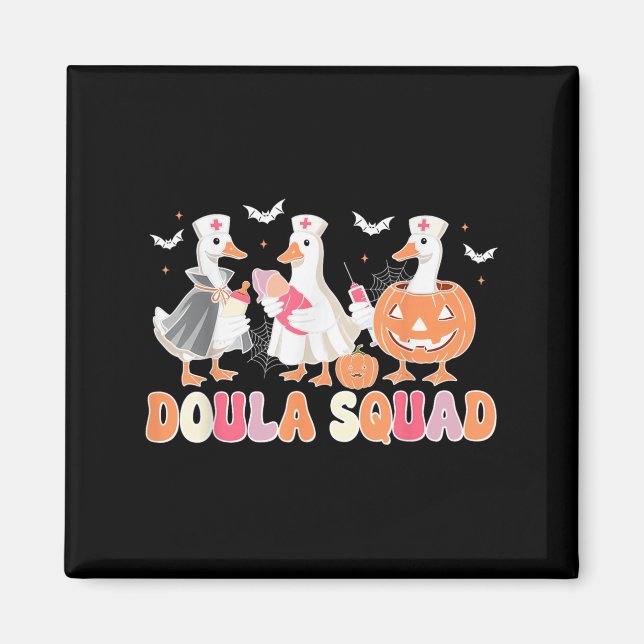 Imã Doula Squad Goose Spooky Aleitamento de Halloween (Frente)