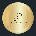 Imã Dourada aparência Tendência Modelo Monograma Moder<br><div class="desc">Elegante Faux Dourado Monograma Monograma Magnet Grande Moderno.</div>