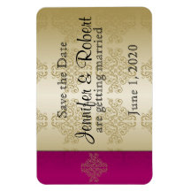 Dourada Burgundy Damask Posh Wedh Salvar a Data