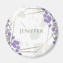 Imã Dourada coloração aquosa geométrica, moldura de fl