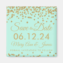 Dourada Faux Glitter Confetti Salvar A Data Mint