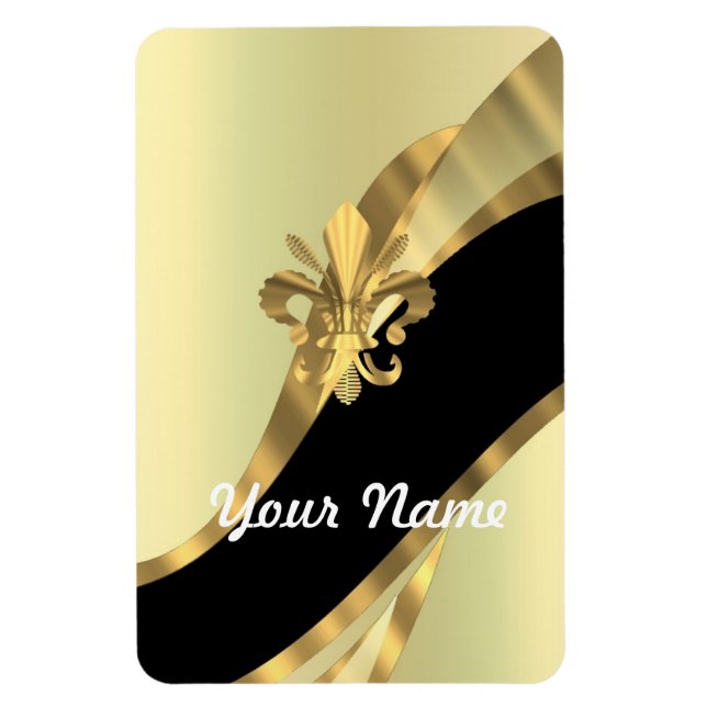 Ímã Dourada pulga de raias personalizada (Vertical)