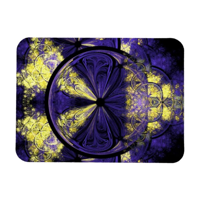 Ímã Douradas faíscas em roxo escuro (Horizontal)