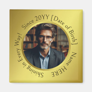 Imã Dourado brilho personalizado de fotos multiOcasião