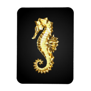 Ímã Dourado Cavalo de Mar Poligonal