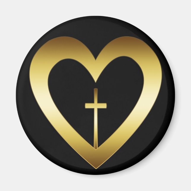 IMÃ DOURADO CORAÇÃO E CRUZAMENTO (Frente)