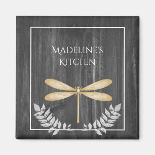 Imã Dourado Dragonfly Rustic Magnet