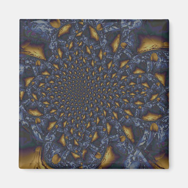 Imã Dourado e Silver Blue Molten Metal (Frente)