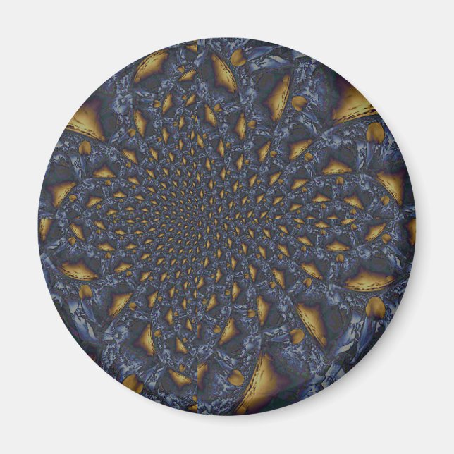 Imã Dourado e Silver Blue Molten Metal (Frente)