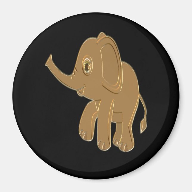 Imã Dourado elefante bebê olhando para o céu (Frente)