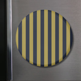 Imã Dourado Elegante e Marinho - faixas verticais azui