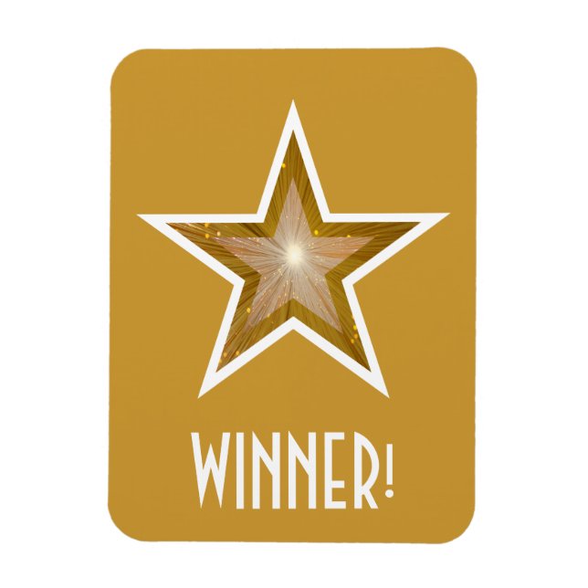 Ímã "Dourado" Estrela "Vencedor", magneta flexível de  (Vertical)