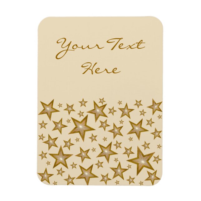 Ímã "Dourado" Estrelas 'Texto', íman flexível, creme v (Vertical)