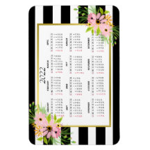 Dourado Floral Preto-Branco Estimulado | Calendári