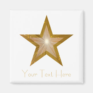 Imã Dourado frigorífico 'Seu texto' magnet quadrado br