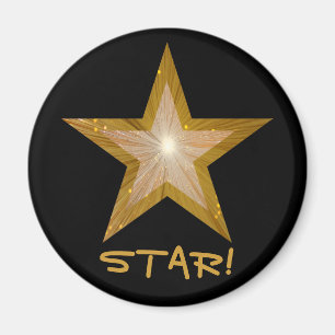 Imã Dourado frigorífico Star 'STAR'! preto arredondad
