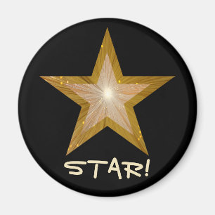 Imã Dourado frigorífico Star 'STAR'! preto arredondad